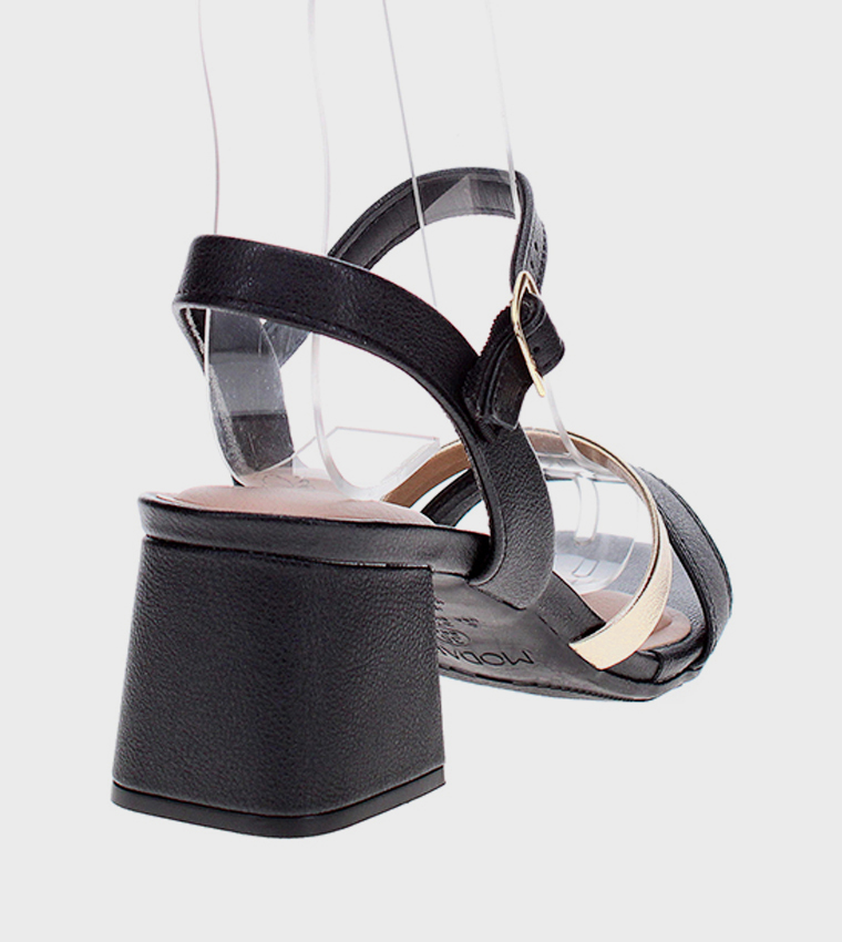 Textured Open Toe Heel Sandals