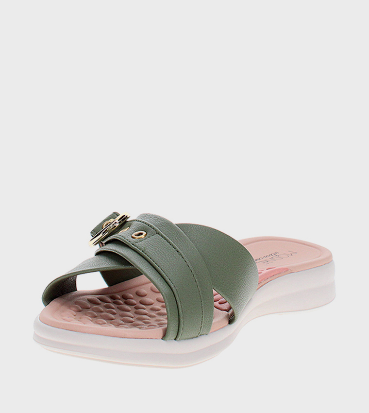 Modare  Flat Sandals - Green Flat Sandals