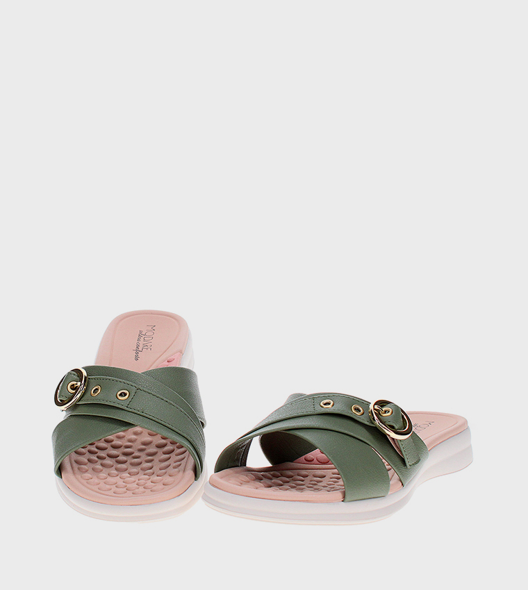 Modare  Flat Sandals - Green Flat Sandals