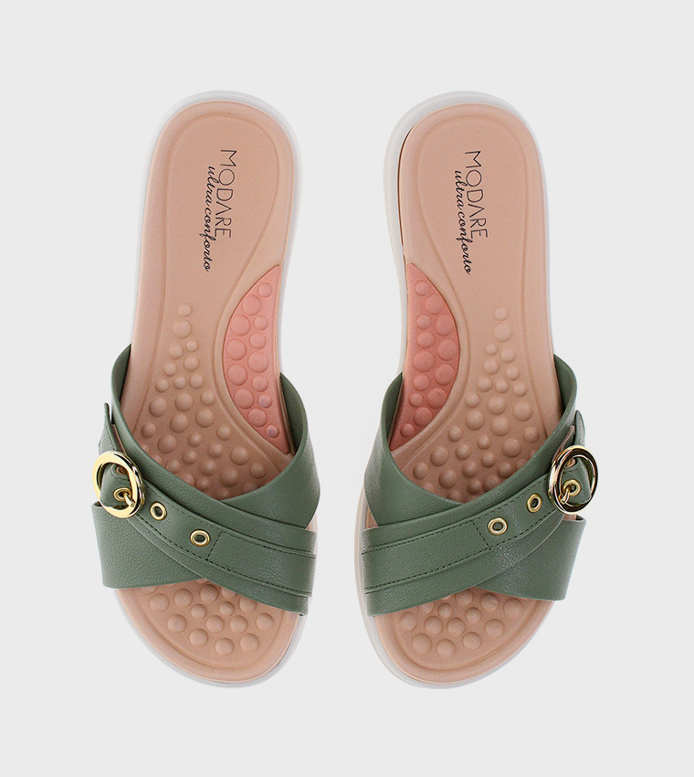 Modare  Flat Sandals - Green Flat Sandals