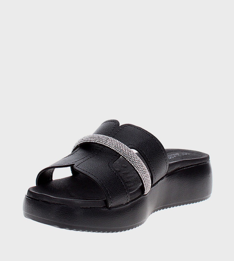 Embellished Open Toe Flatform Sandals