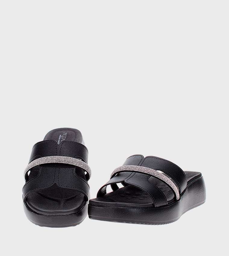 Embellished Open Toe Flatform Sandals