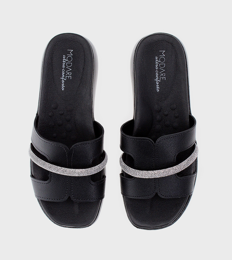 Embellished Open Toe Flatform Sandals