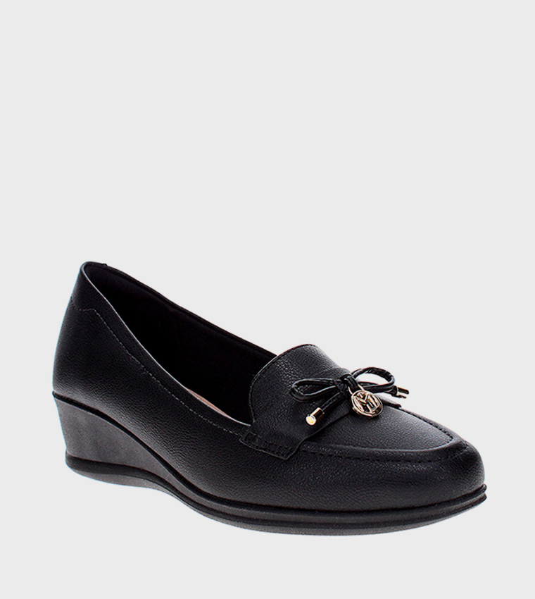 Bow Detail Platform Loafers