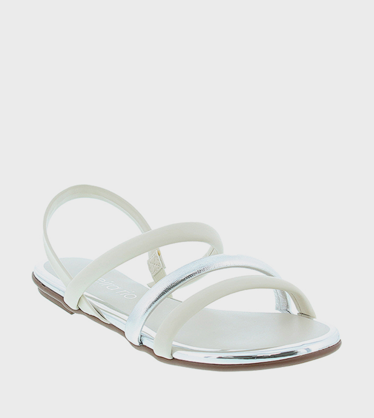 Color Block Open Toe Flat Sandals