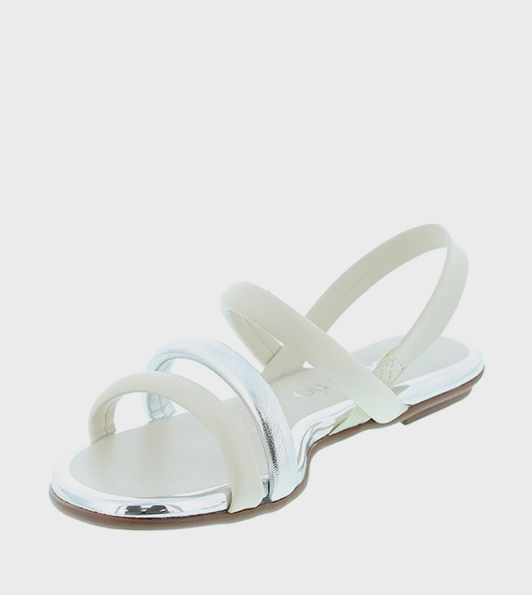 Color Block Open Toe Flat Sandals