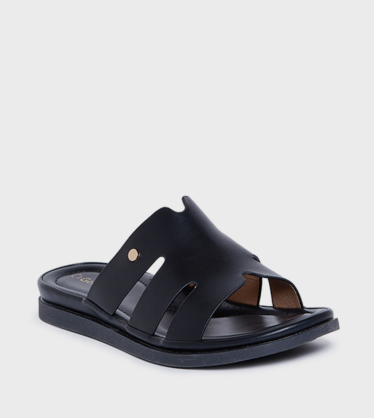 SYRA Solid Open Toe Platform Sandals