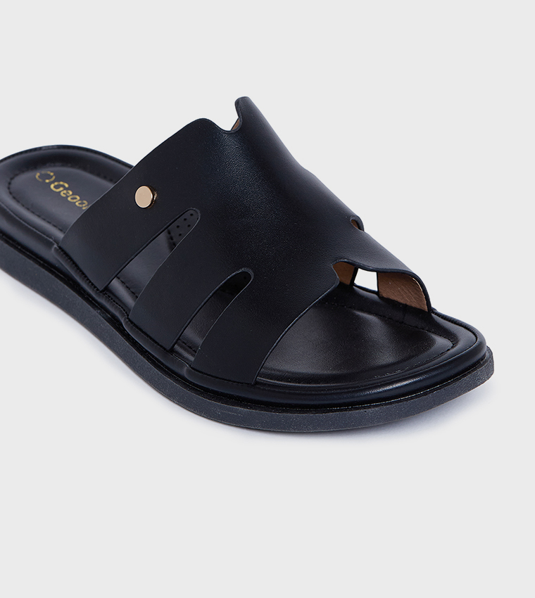 SYRA Solid Open Toe Platform Sandals