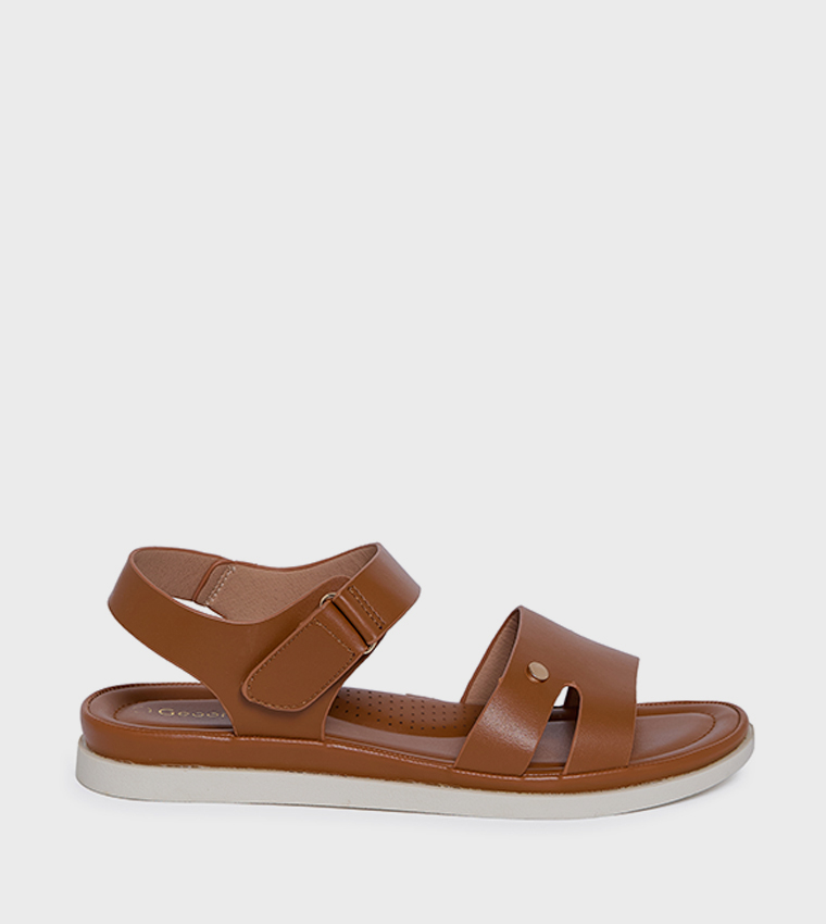 HWEN Logo Detail Ankle Strap Comfort Sandals
