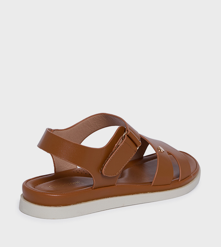 HWEN Logo Detail Ankle Strap Comfort Sandals