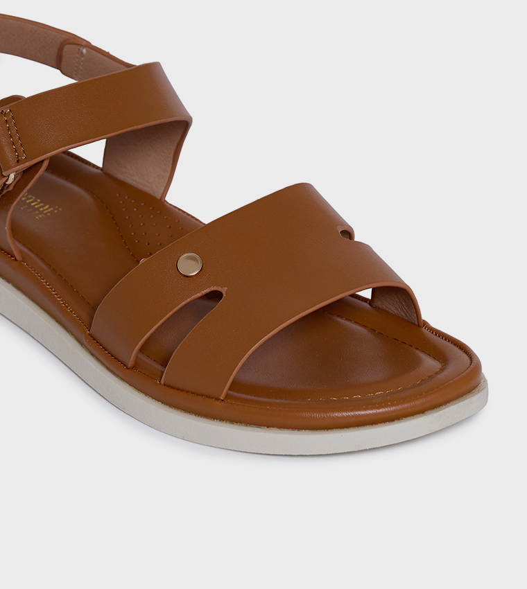 HWEN Logo Detail Ankle Strap Comfort Sandals