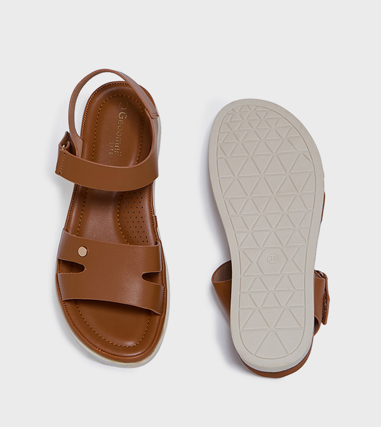 HWEN Logo Detail Ankle Strap Comfort Sandals