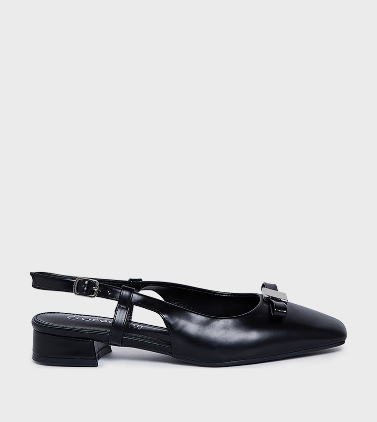 ALEXEI Solid Bow Detail Slingback Pumps