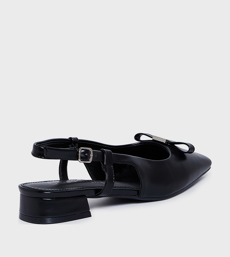 ALEXEI Solid Bow Detail Slingback Pumps