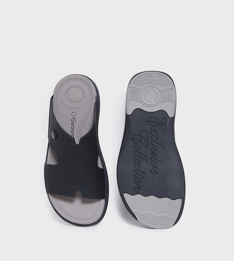 AYLA Textured H-Strap Arabic Sandals