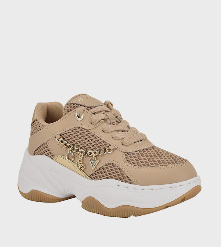 HARPAA Logo Charm Lace-Up Platform Sneakers