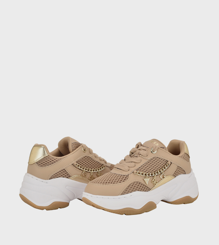 HARPAA Logo Charm Lace-Up Platform Sneakers