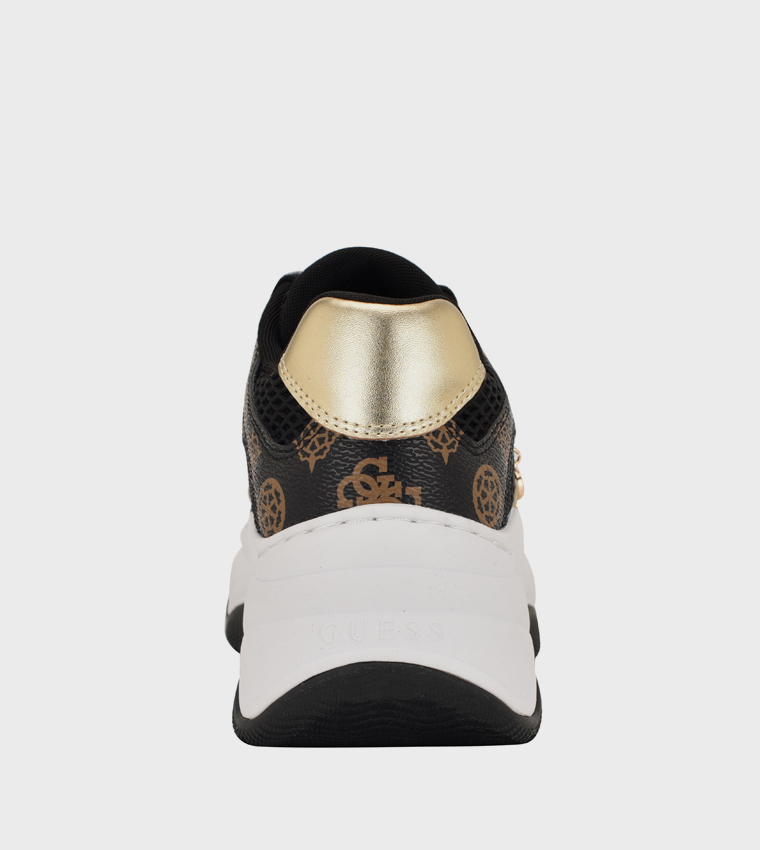 HARPAA Logo Charm Lace-Up Platform Sneakers