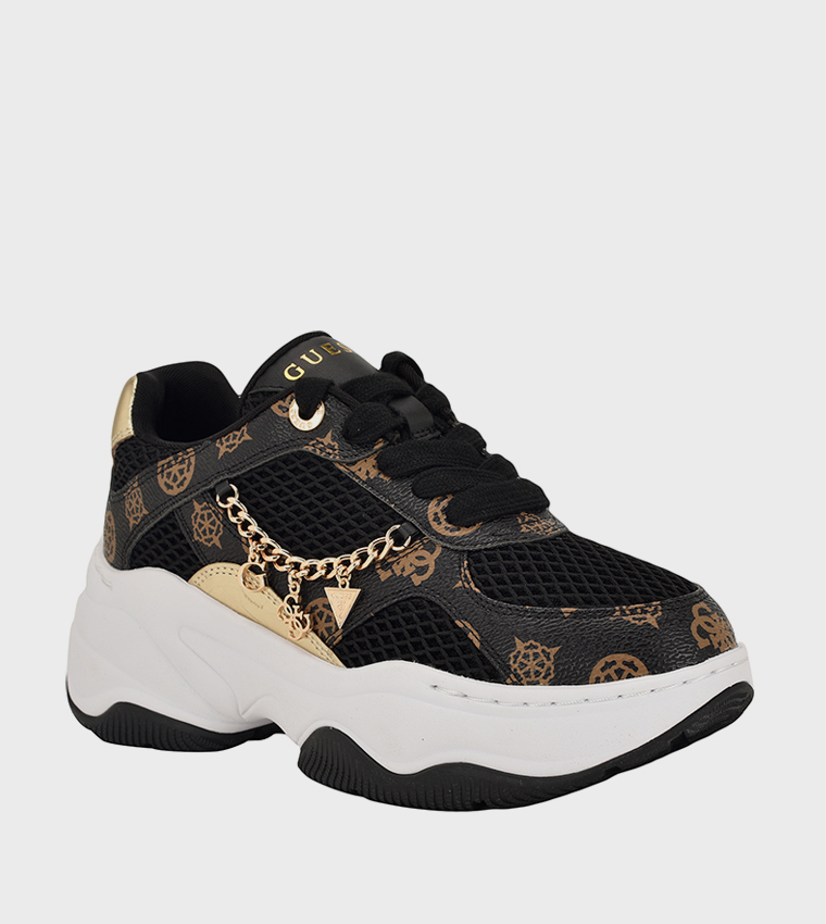 HARPAA Logo Charm Lace-Up Platform Sneakers