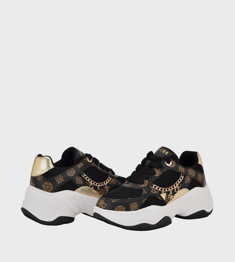 HARPAA Logo Charm Lace-Up Platform Sneakers