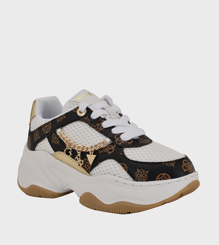 HARPAA Logo Charm Lace-Up Platform Sneakers