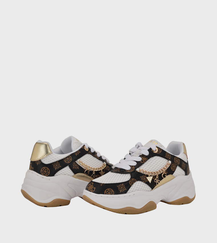 HARPAA Logo Charm Lace-Up Platform Sneakers