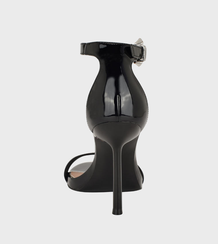 INSRAA Solid Ankle Strap Heeled Sandals