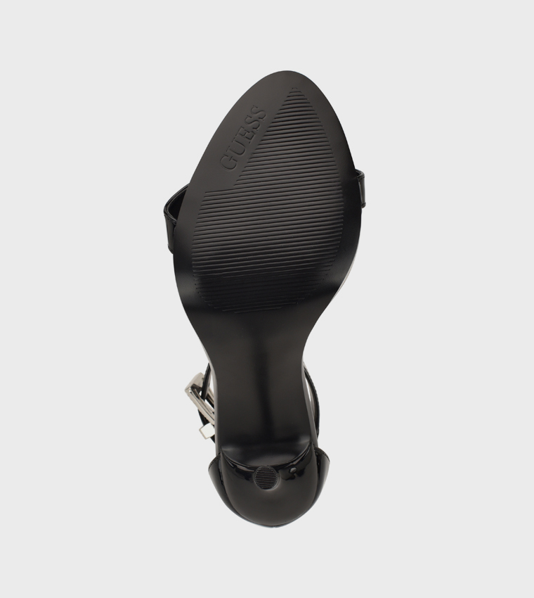 INSRAA Solid Ankle Strap Heeled Sandals