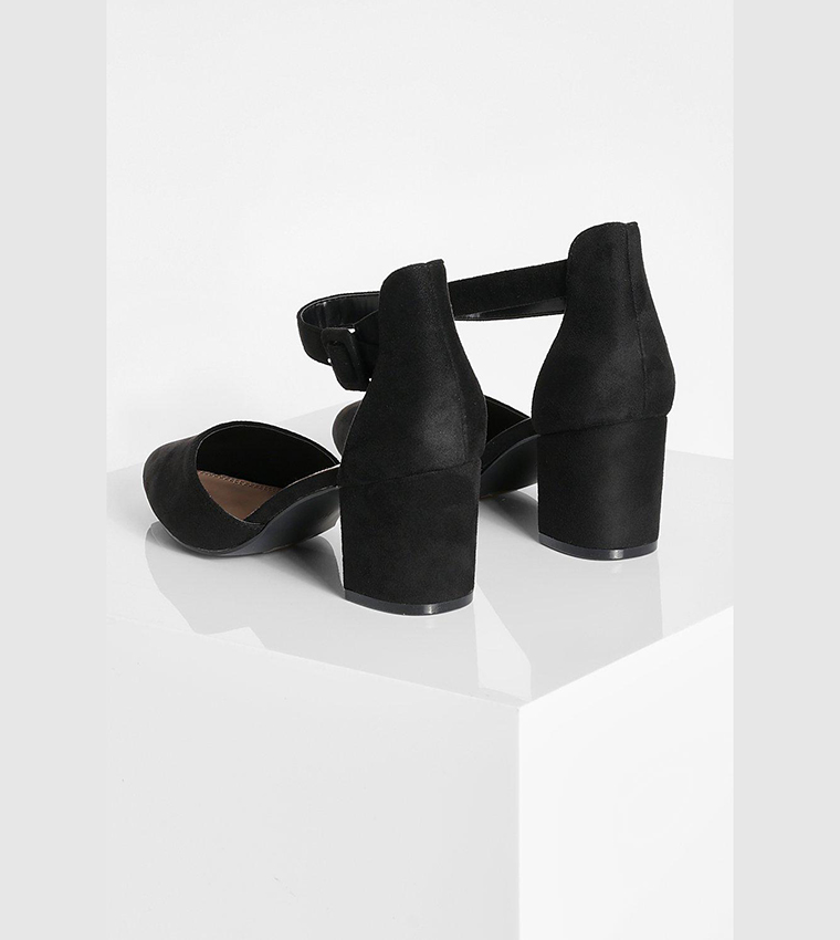 Wide Fit Buckled Block Heel Shoes