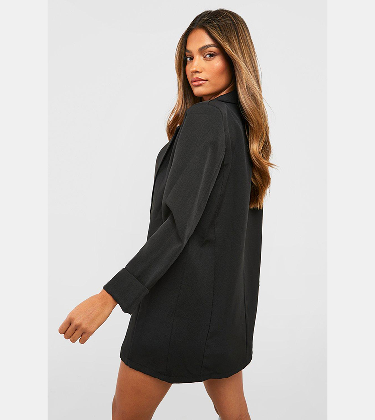 Basic Woven Turn Cuff Relaxed Fit Blazer