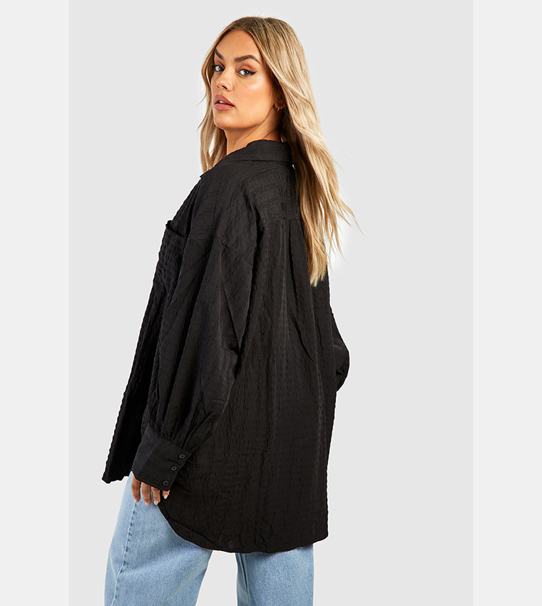 Textured Woven Oversized Shirt