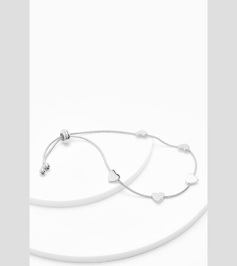 Polished Station Heart Toggle Bracelet