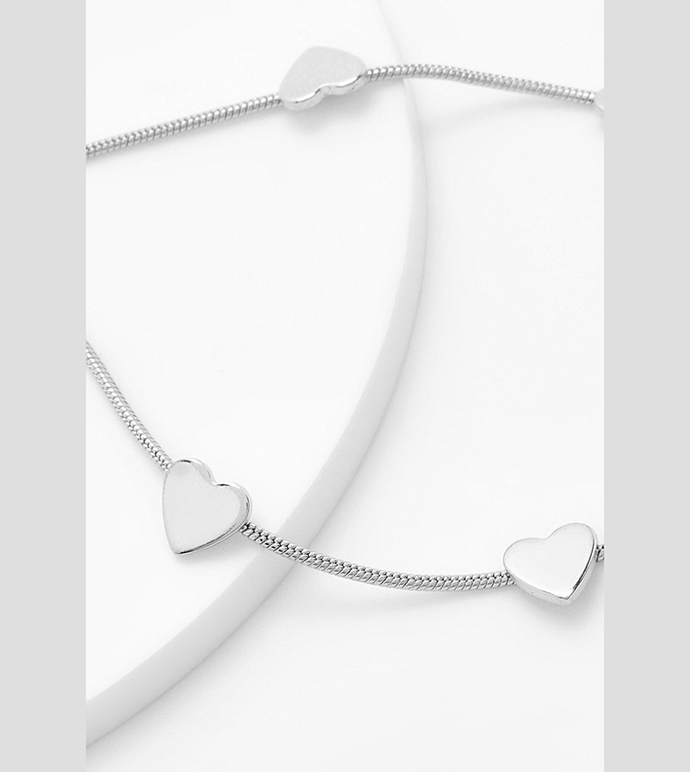 Polished Station Heart Toggle Bracelet
