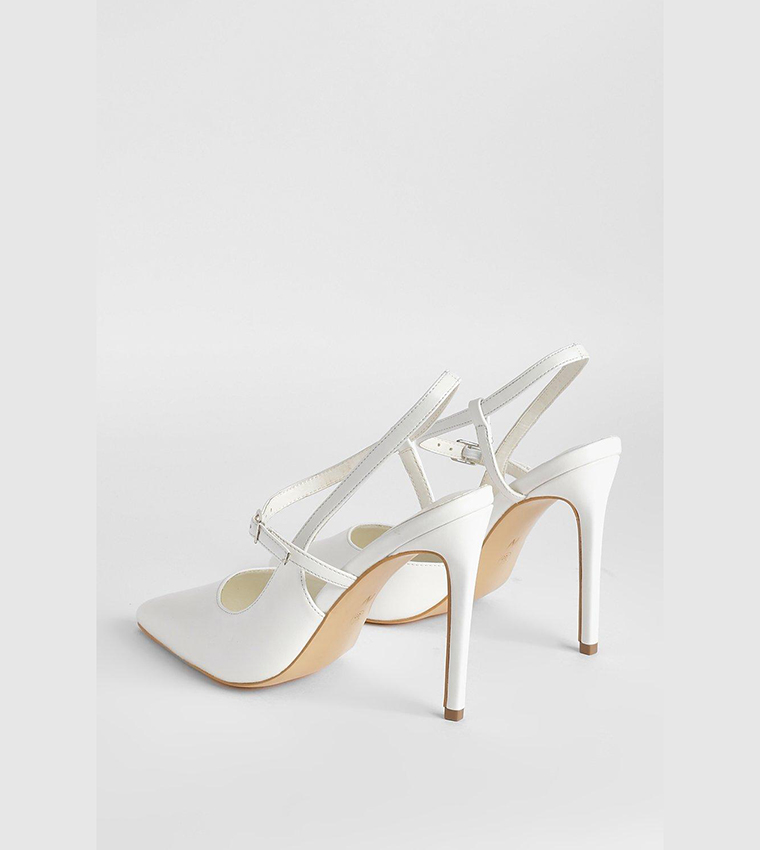 Wide Fit Buckle Detail Sling Back Court Heel Shoes