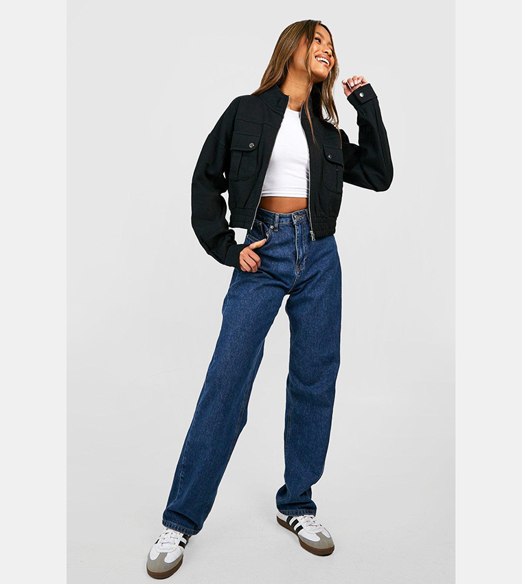 Pocket Detail Bomber Jacket
