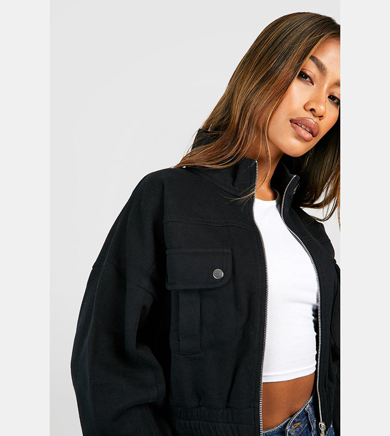 Pocket Detail Bomber Jacket