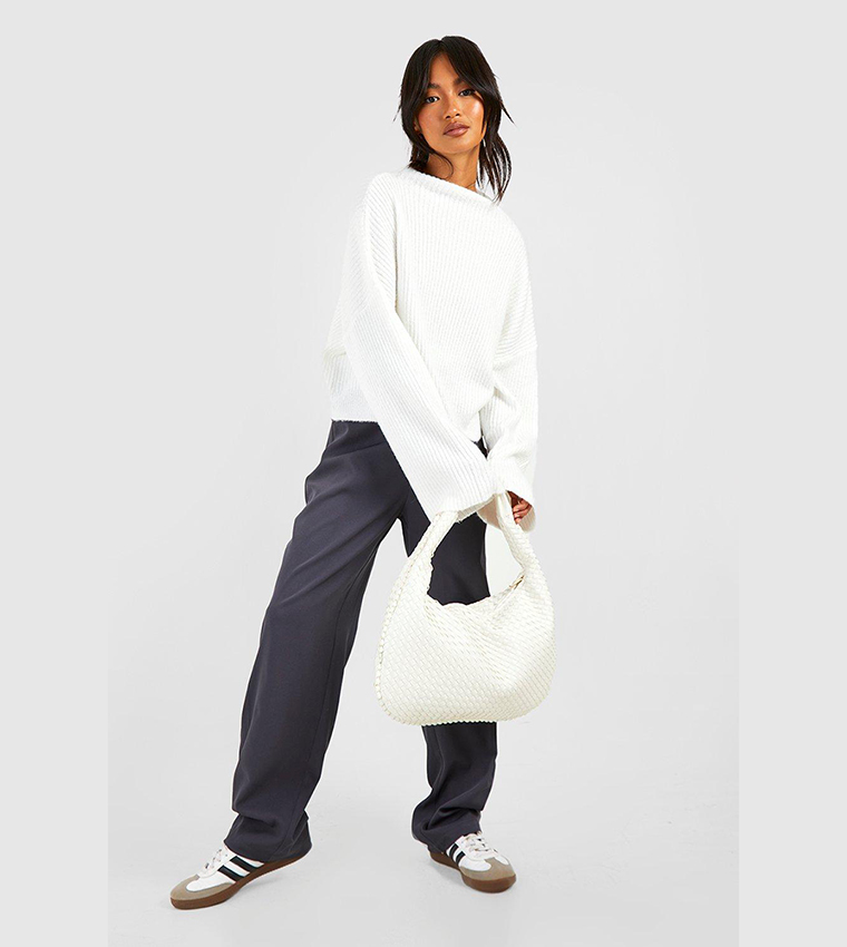 Rib Knit High Neck Sweater