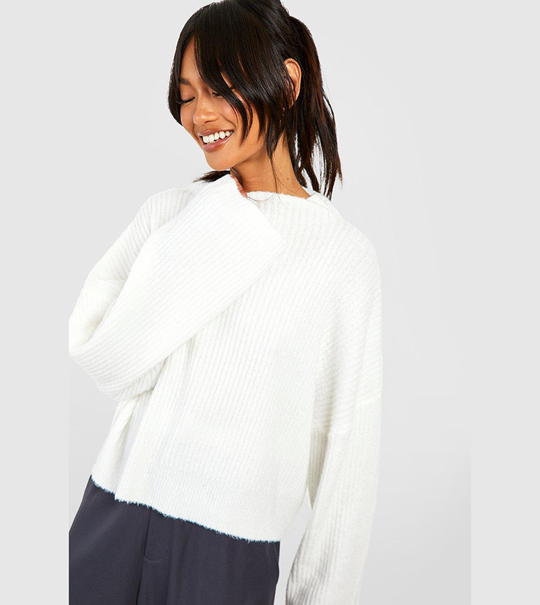 Rib Knit High Neck Sweater