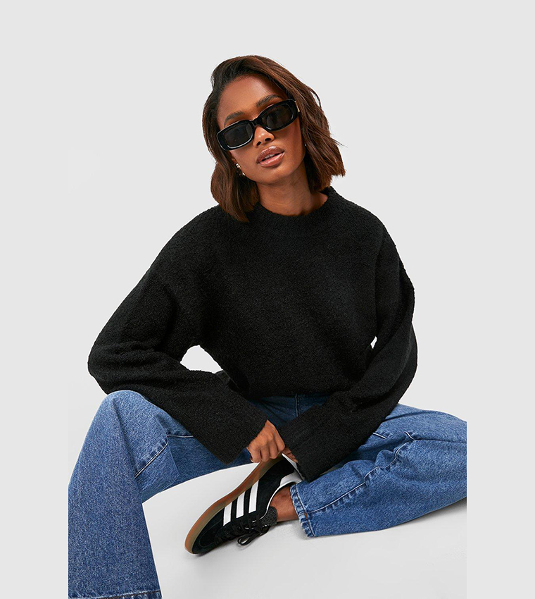 بوهو  سترات بياقة دائرية - أسود Sweaters