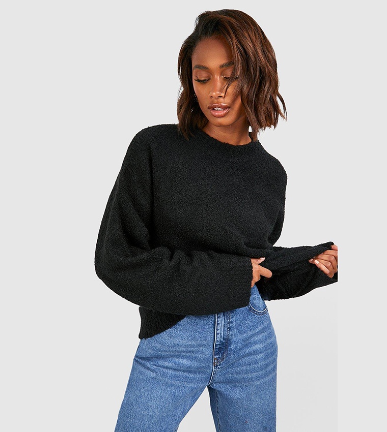 بوهو  سترات بياقة دائرية - أسود Sweaters