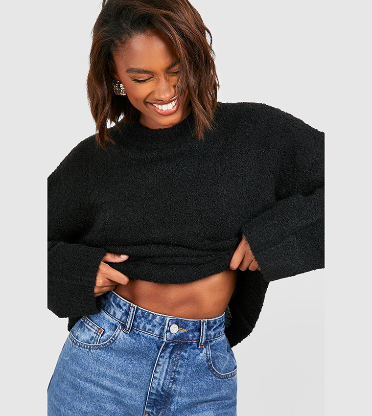 بوهو  سترات بياقة دائرية - أسود Sweaters