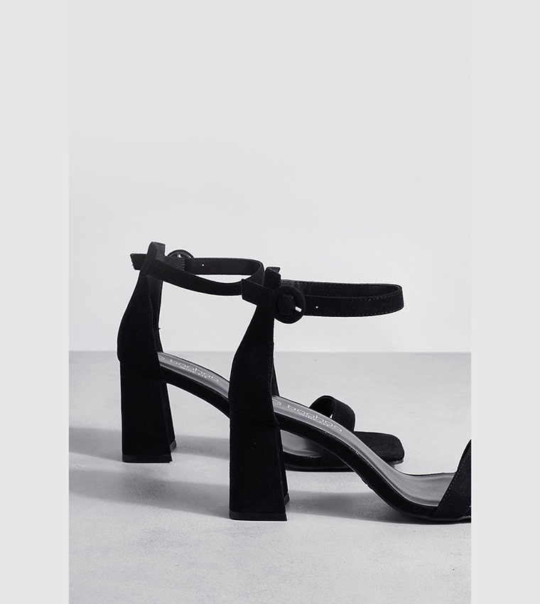 بوهو  صنادل كعب عالي - أسود Block Heels