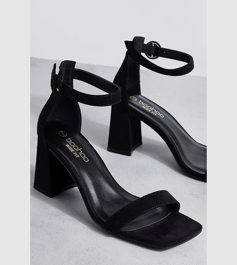 بوهو  صنادل كعب عالي - أسود Block Heels