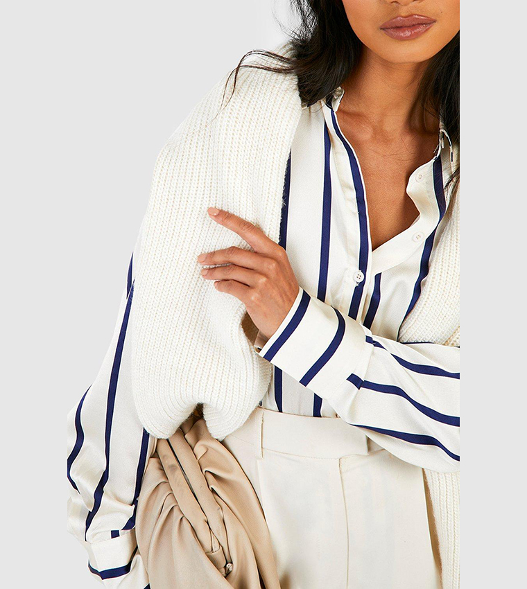 Fine Stripe Satin Shirt