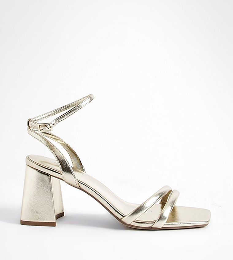 Padded Ankle Strap Block Heel Sandals
