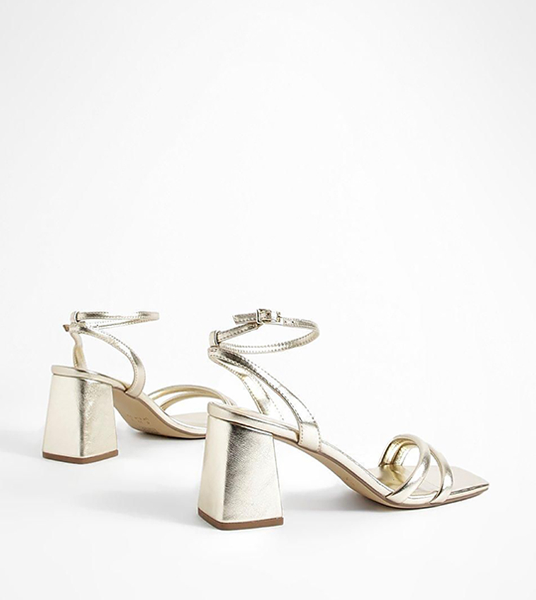 Padded Ankle Strap Block Heel Sandals