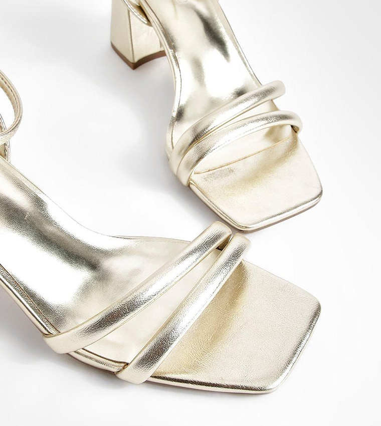 Padded Ankle Strap Block Heel Sandals