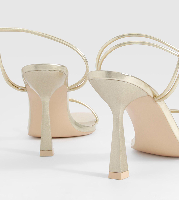 Triple Strap Wrap Up Heel Sandals
