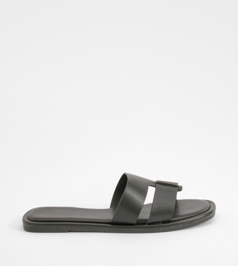 Solid Open Toe Flat Sandals