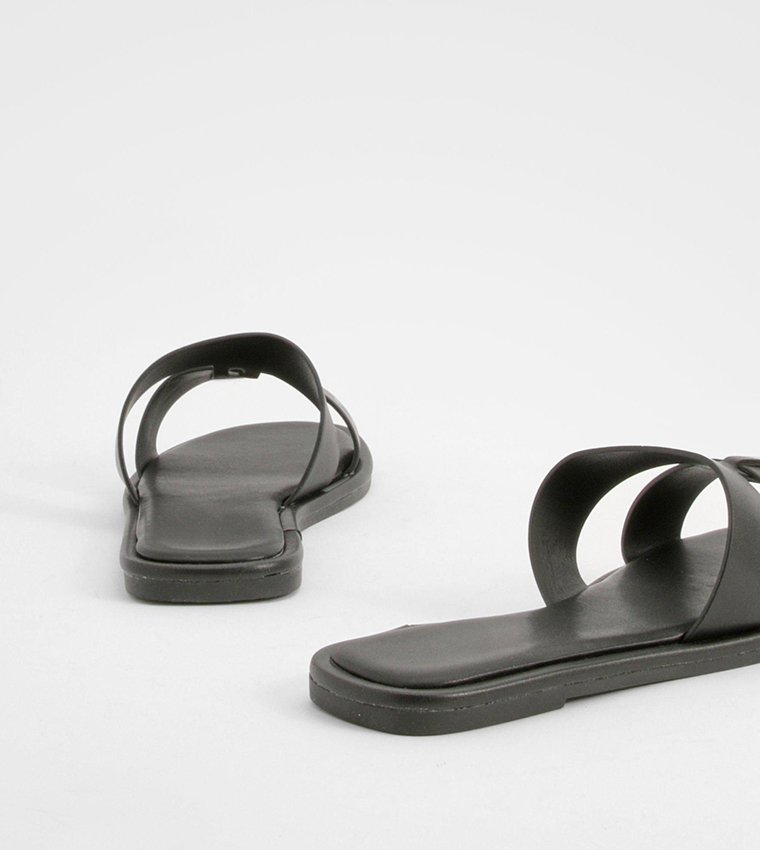Solid Open Toe Flat Sandals